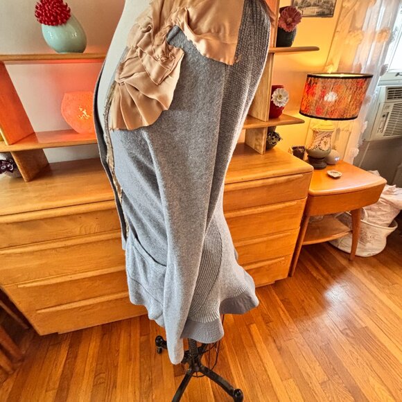 Anthropologie Vermeil Sequins Cardigan Sweater by Yellow Bird Size M Gray - Picture 11 of 16
